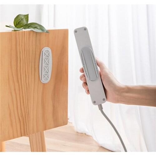 Wall-Mounted Sticker Punch-free Plug Fixer Home Self-Adhesive Socket Fixer Cable Wire Organizer Seamless Power Strip Holder
