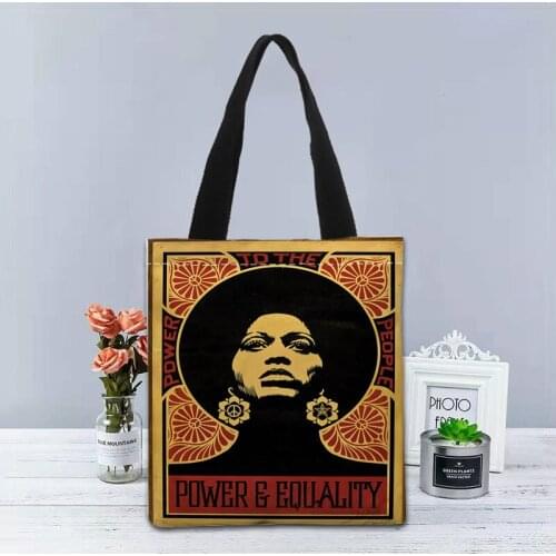 New Custom shepard fairey printed Handbag canvas tote bags shopping travel Casual Useful Shoulder Bag women bag