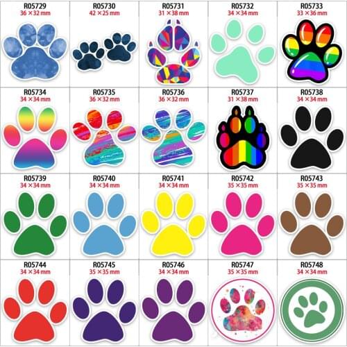 New Dog Paw Pattern Acrylic Planar Resin Printed 10pcs/lot for DIY Phone Decorations Accessories R0573 R0574