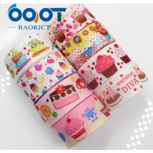 OOOT BAORJCT 17542 , 22MM ice cream cake Printed grosgrain ribbon, DIY handmade Hair accessories Material wedding gift wrap