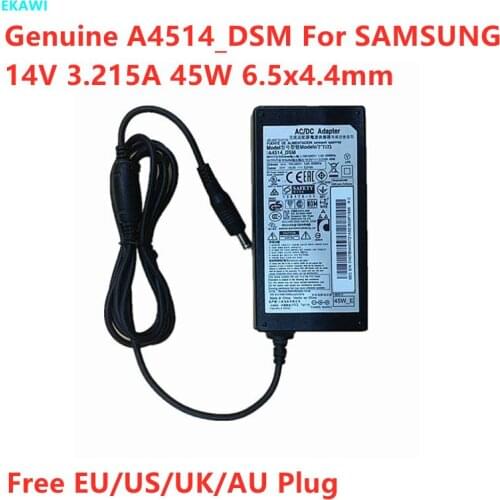 Genuine 14V 3.215A 3.22A 45W A4514_DSM A4514_FPN Power Supply AC Adapter For SAMSUNG TD590 HW-H500 T24C350LT LED Monitor Charger