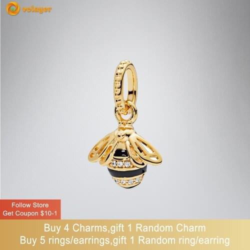 Volayer 925 Sterling Silver Beads Bee Locket Element Charms Pendant fit Original Pandora Bracelets for Women Jewelry Making