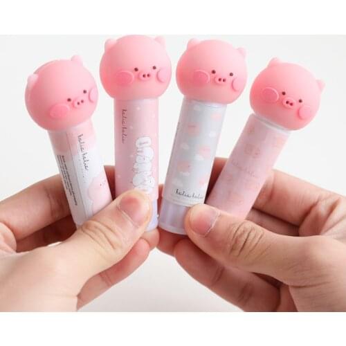 Pink Pig Solid Glue Stick Safe Formaldehyde Free High Viscosity Student DIY Manual Office Stationery Christmas Gift Random Color