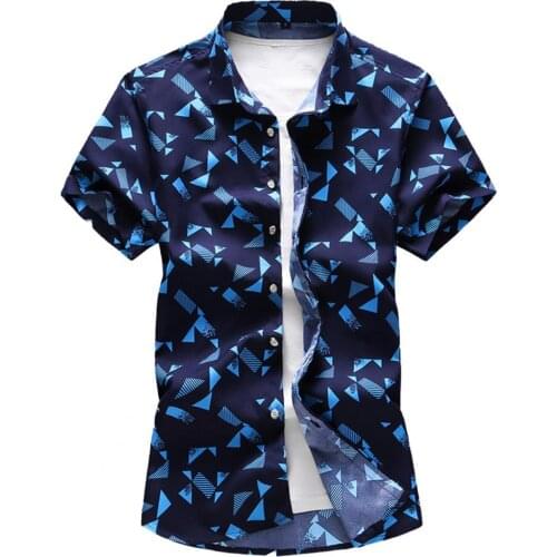 Shirts Men Summer Men Turn Down Collar Buttons Printing Shirt Comfortable Thin Casual Tops Mens Clothing 2021