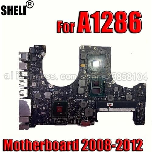 System Board A1286 Motherboard For MacBook Pro 15" Logic Board 2010 2.4G 820-2850-A/B 2011 i7 2.0G 820-2915-A/B 2012 i7