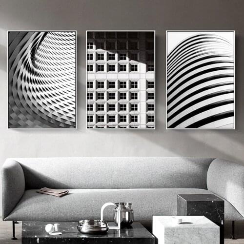 Nordic Abstract Black White Building Image Details Construction Wall Art Poster Canvas Painting Modern Print Home Decor Pictuers