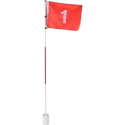 NEW-Putting Green Flags Folding Backyard Practice Golf Hole Pole Cup Flag Stick Putting Green Flagstick