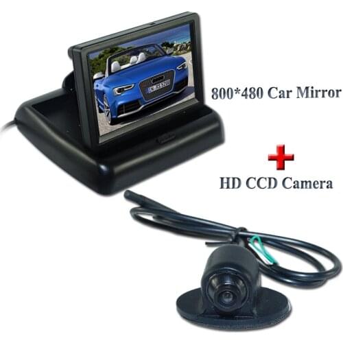 High Resolution 4.3" Color TFT Folding Car Parking Assistance Monitors DC 12V Foldable Car Monitor With Rear View Camera