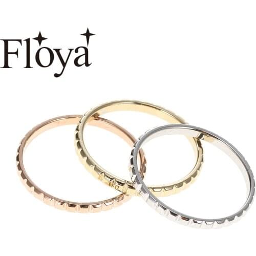 Floya Chocolate Stackable Rings 2mm Width Filled Accessories Band Women Wedding Stainless Steel Combination Interchangeable Ring