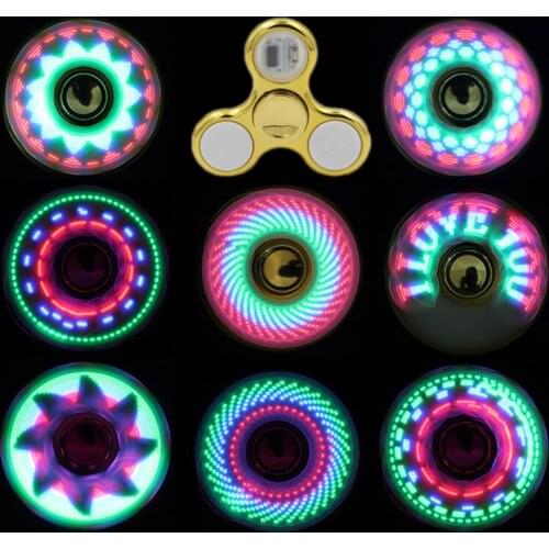 Luminous LED Light Fidget Spinner Creative 18 Changes Hand Top Spinners Glow In Dark Light EDC Finger Spiner Stress Relief Toys