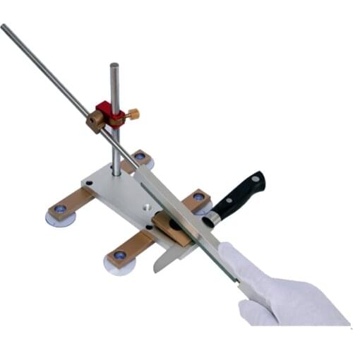 Kitchen Knife Apex sharpener with Suction cup Brass slide / chrome rail Professional Knife whetstone