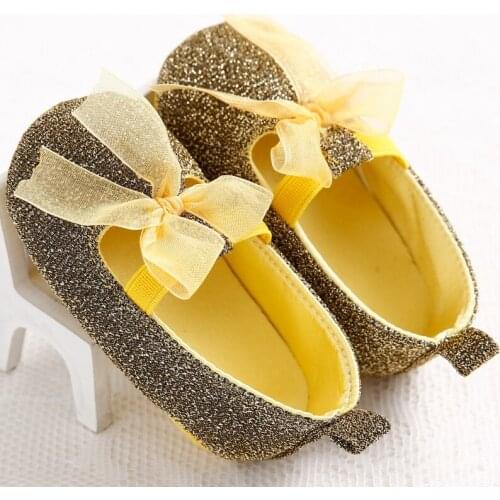 Spring and autumn baby girl shoes, shallow mouth, bow, newborn baby shoes