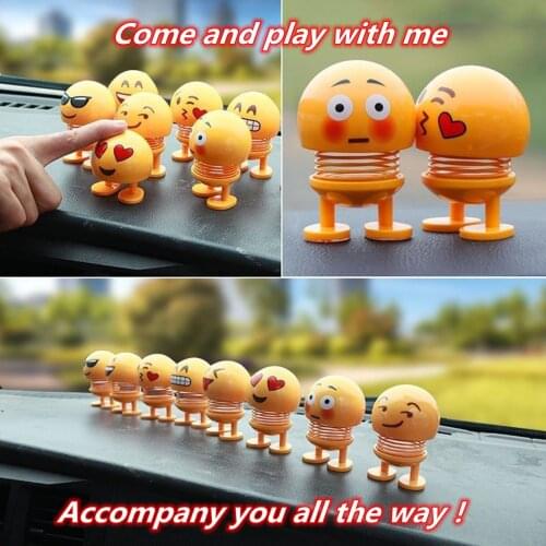 Funny Shaking Head Doll Small Ornaments Lovely Cartoon Car Accessories Auto Interior Creative Toys Dashboard Decoration