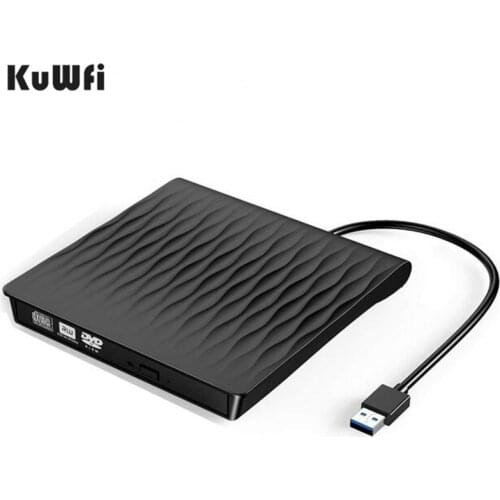 KuWFi External CD DVD Drive USB 3.0 Type C Port Slim Portable External CD DVD Burner High Speed Data Transfer USB Optical Drives