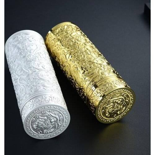High grade full silver thermos mug embossed Jiulong silver cup s999 inner tank silver suit gift cup