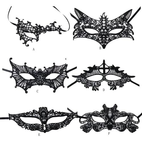 Women Hollow Lace Masquerade Face Mask Sexy Cosplay Prom Party Props Costume Halloween Party Nightclub Queen Eye Mask