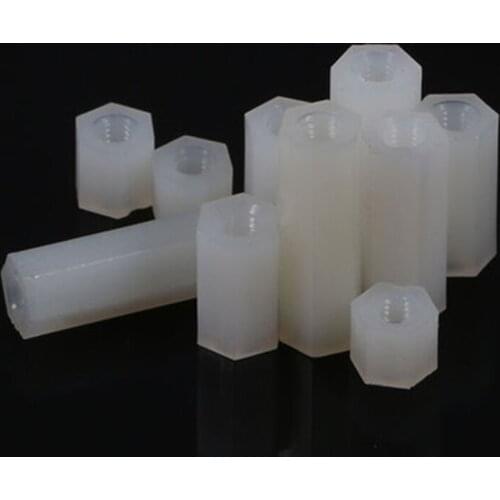 10Pcs M4 Allen Hexagon Nylon column flat head Double pass screw Isolation plastic Support Environmental protection 6mm-20mm L