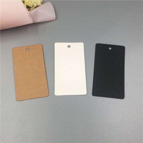 100Pcs White Brown and Black Hollow Blank Kraft Paper Tags Squall Head Label Luggage Wedding Party Note Price Hang Tag 7.5*4cm