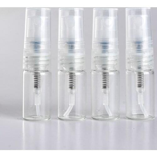 100Pieces/Lot 2ML Mini Portable Transparent Glass Perfume Bottle With Spray&Empty Parfum Cosmetic Vial With Atomizer For Travel