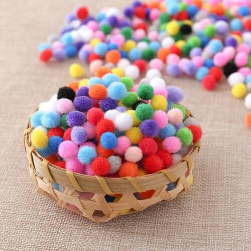 1200-2000Pcs/Pack Mixed Soft Round Shaped Pompom Balls Fluffy For Kids DIY Garment Handcraft 10mm