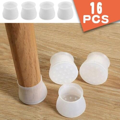 16pcs Furniture Chair Leg Silicone Cap Pad Protection Table Feet Cover Floor Protector Non-slip Table Chair Mat Caps Foot