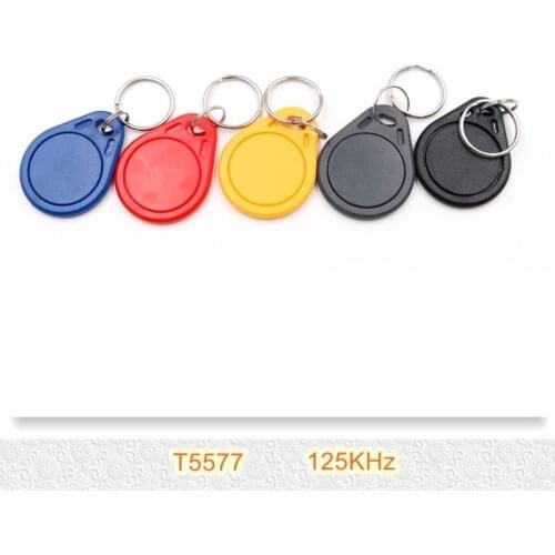 2PCS Writable T5577 Keyfobs 125Khz RFID Key Tags Token Keychain for Access Control