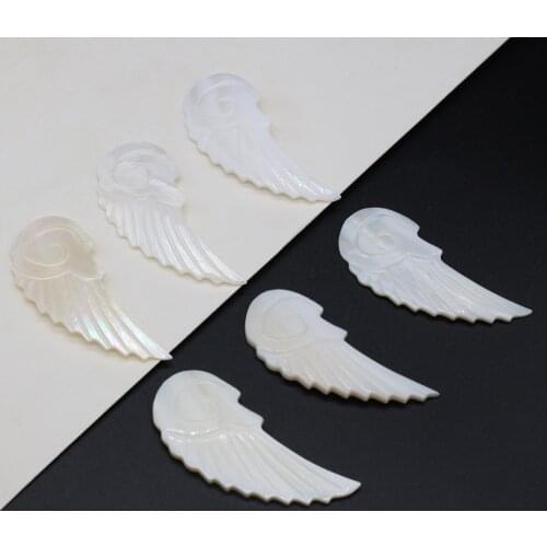 4pc/lot Natural Shell Pendants Reiki Heal Feather shape Mother-of-pearl Shell for Jewelry Making Diy Necklace Earrings Supplies