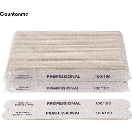 50Pcs Wood Strong Thick Stick 100/180 Straight Sandpaper File Emery Board lime a ongle professionel Acrylic accessories Tools
