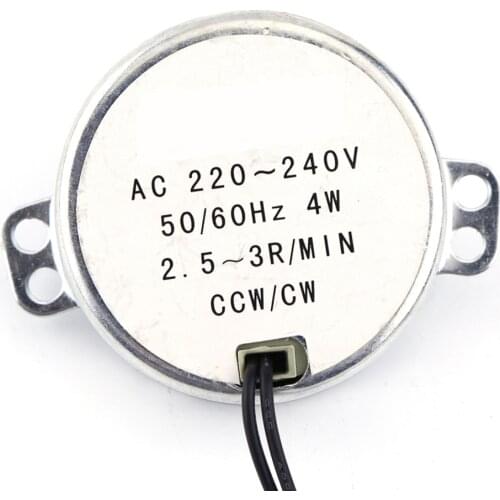 50TYC Synchronous Motor For Electric Fan 4W Microwave Turntable 1 Set 50/60Hz AC220-240V 4W (2.5-3RPM)