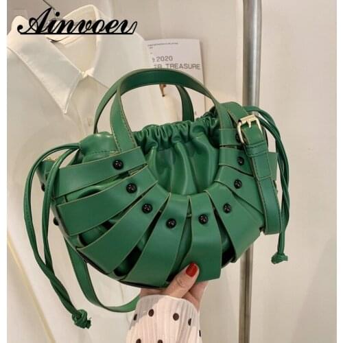 Ainvoev 2021 Fashion New Female Cabbage Basket Large Capacity Simple Handbag Hollow Bag Female