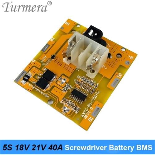 Battery Board 5S 18V 21V 40A BMS Lithium with Balance for 21V 18V Screwdriver Shurik and Vacuum Cleaner Battery Pack Use Turmera