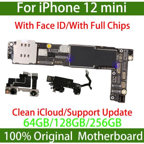 Original Unlocked For iPhone 12 Mini Mainboard Support OS Update Free iCloud Motherboard GSM WCDMA 4G 5G LTE board Full Working