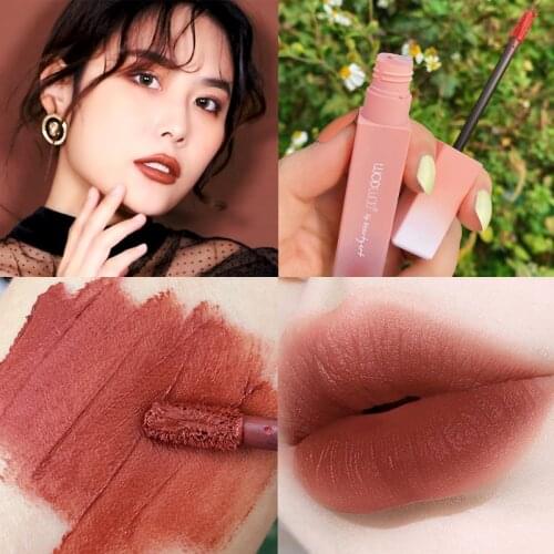 Wodwod velvet matte lip gloss dark red brown orange wine red colors long lasting waterproof nude makep lipstick AC377