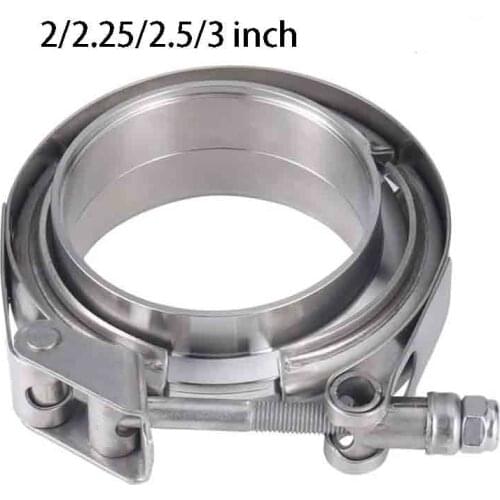 2/2.25/2.5/3 inch Stainless Steel Quick Release V Band Clamp With Male Female Flange Exhaust Pipe Clamp