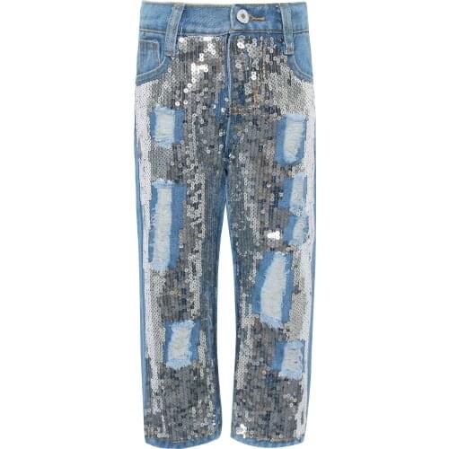 GirlyMax Fall Winter Girls Long Sequins Jeans