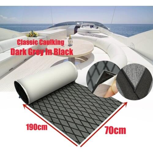 EVA Boat Decking Sheet Yacht Marine Flooring Classic Carpet Dark Grey In Black Non Slip Teak Deck Mat 70x190cm Boat Accessories
