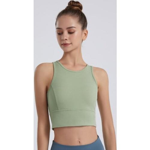 Fitness-Training Women Sleeveless Sport Vest Breathable Shockproof Mesh Beauty Back Workout Gym Yoga Bra Tank Tops FSLS3055-T