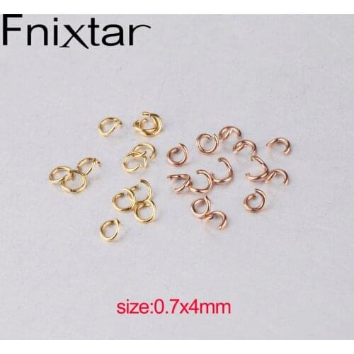 Fnixtar PVD Gold Rose Gold Color Stainless Steel Open Jump Rings 0.7x4mm Split Rings DIY Connectors Necklace Making 200pcs/lot