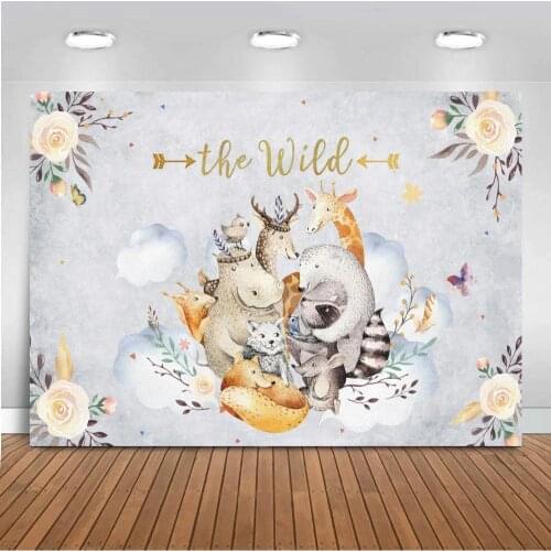 Wild One Backdrop Animal Tribal Party Background Chirlden Birthday Party Banner Backdrops Cake Table Booth Decoration