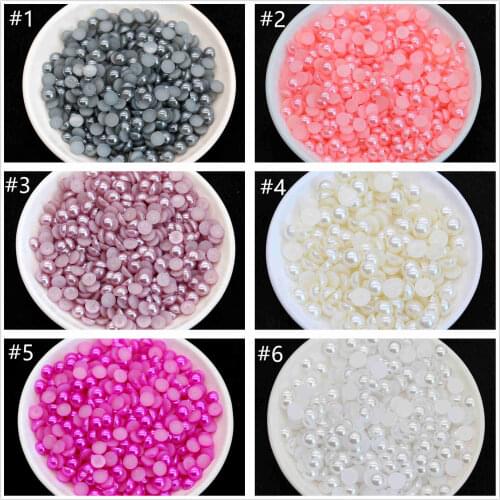 4mm 2000PCS Flat back Fake Pearls-Garment&Sewing Pearl Rhinestone-Scrapbooking Cards Making Pearls-Nail Art Pearls
