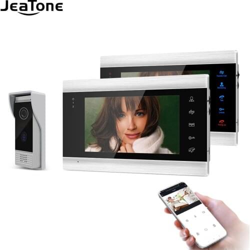 JeaTone 7'' WiFi Tuya Smart IP Video Door Phone Intercom System with AHD/720P 110 degree Doorbell Camera Support Remote unlock