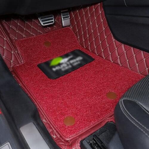 QHCP Car Floor Rug Mat Wire Mats Foot Pad Microfiber Leather For Ford Mustang 2015 2016 2017 2018 2019 2020 Interior Accessories