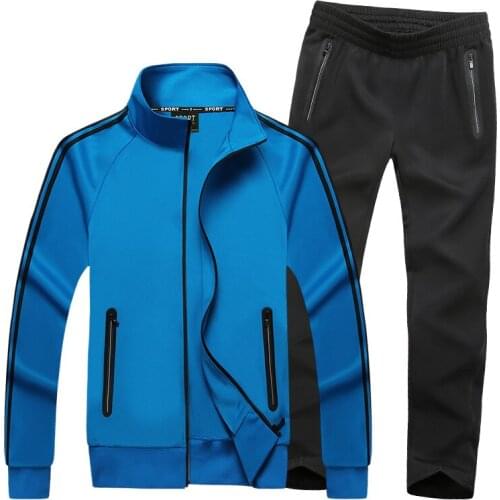 Men Sweatsuit 2020 Spring Autumn Male Sporting Suit Jacket Sweatshirt+Pants Sportswear Two Piece Set Tracksuit For Men Clothes