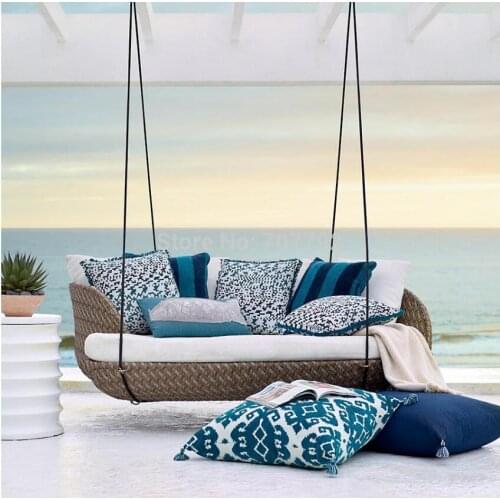 Patio outdoor garden pool rattan chaise sun lounger hanging daybed furniture