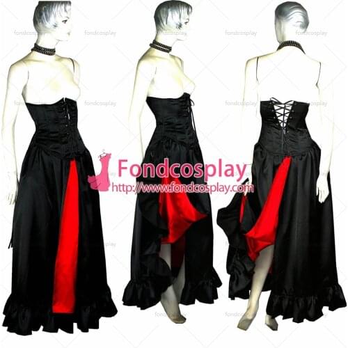 O Dress The Story Of O With Bra Black Red Satin Dress Cosplay Costume Tailor-made[G222]