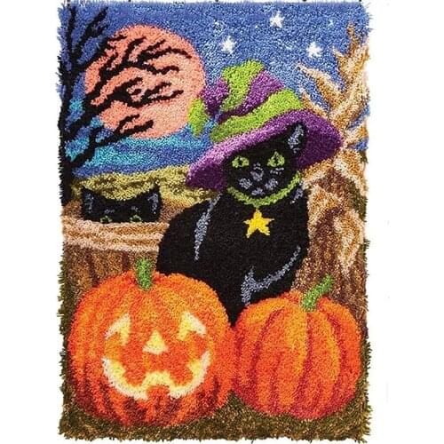 Latch hook DIY carpet embroidery Halloween carpet embroidery set Hobby and needlework latch hook rug crochet carpet hook mat