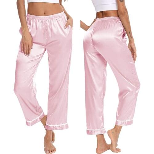 Pretty Women Silk Sleep Bottoms Casual Panties Comfort Satin Shorts Female Elastic Waist Pajama Pants Sexy Sleepwear Y25
