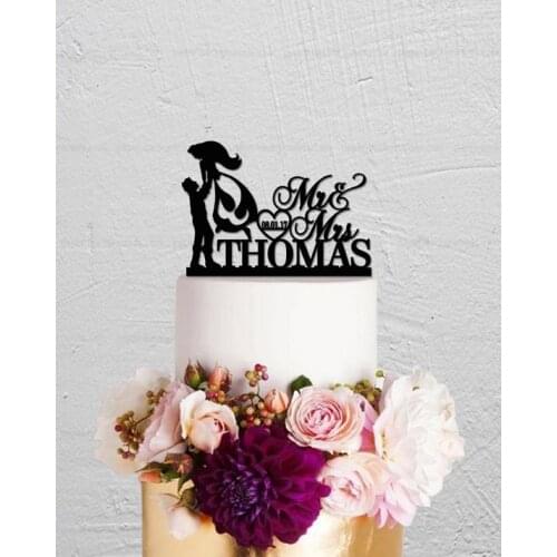 Wedding Cake Topper,Mermaid Cake Topper,,Rustic Cake Topper,Mr Mrs Cake Topper,Custom Cake Topper