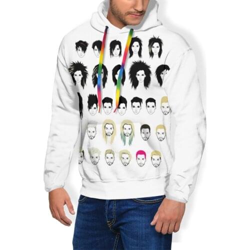 Tokio Hotel Hoodie BK Timeline Hoodies X Winter Pullover Hoodie Cool Long Length Polyester Men Outdoor Hoodies