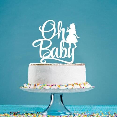 Oh Baby Cake Topper, Birthday Party Decor Topper, Alice in Wonderland Cake Topper,For Baby Shower Cake Topper Decor Supplies